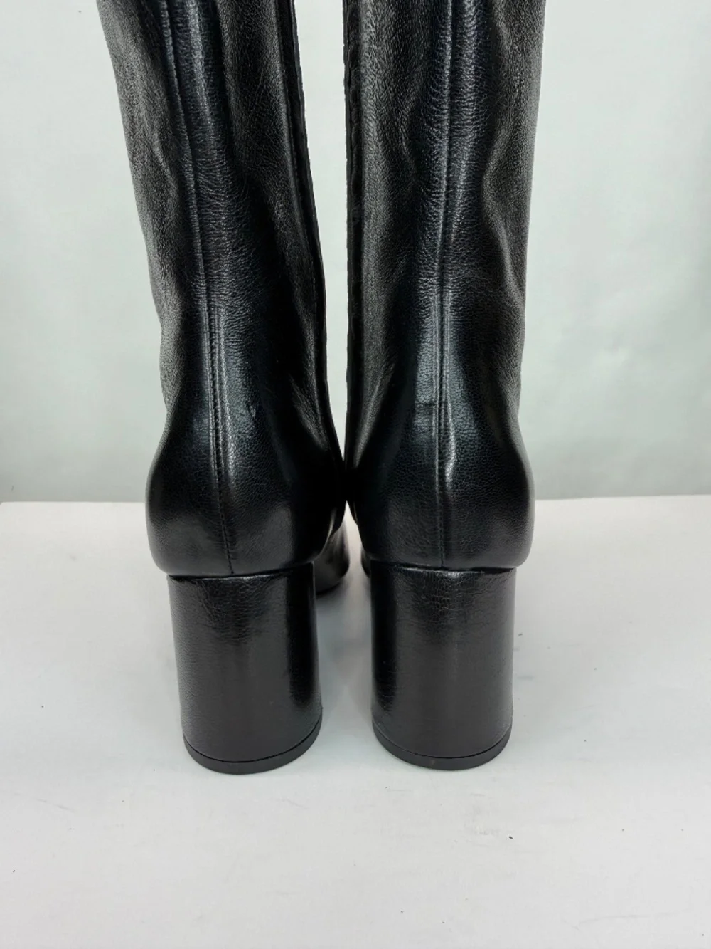 New Tory Burch Banana Leather Knee High Boot Black Leather Sz 5